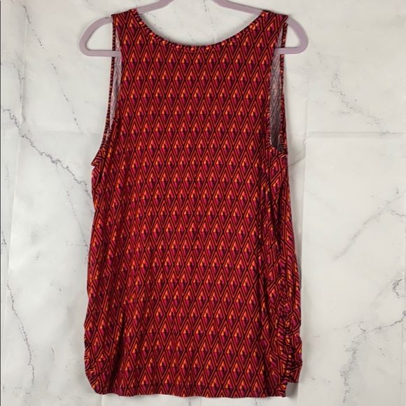 Lane Bryant Ruched Geometric Print Tank Top 18/20 - Picture 5 of 8